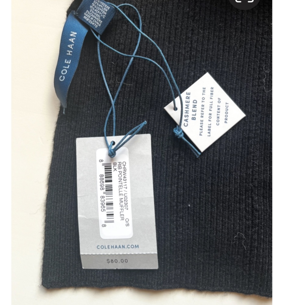 Black Cole Haan cashmere blend scarf